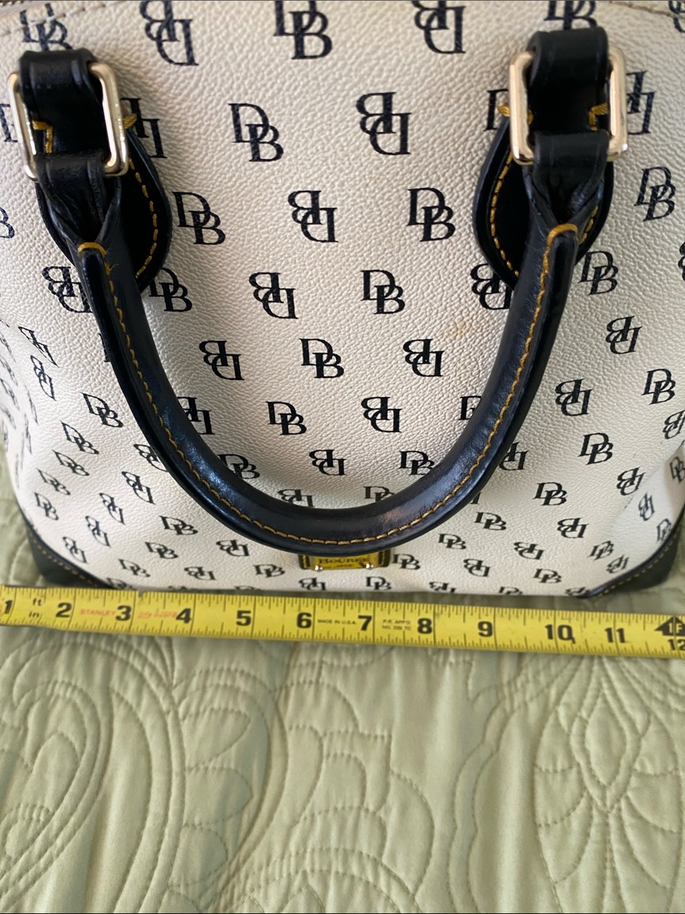 Dooney & Bourke Black & White Logo Monogrammed Satchel bag - Picture 8 of 12
